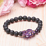 Lava stone bracelet combined with amethyst