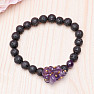 Lava stone bracelet combined with amethyst