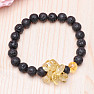 Lava stone bracelet with citrine