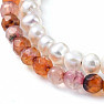 Set of two pearl and carnelian bracelets