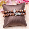 Set of bracelets made of wooden beads Lion