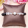 Lava stone bracelet with crystal with silver bead