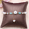 Women's pearl bracelet with amazonite