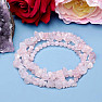 Luxurious elastic bracelet made of beads and smoothed pieces of rose quartz