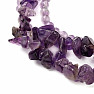 Luxurious elastic bracelet made of beads and polished pieces of amethyst