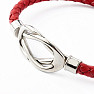 Bracelets for couples made of eco leather Red