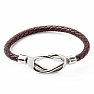 Bracelets for couples made of brown eco leather