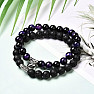 Bracelets for couples made of lava beads and purple tiger's eye