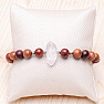 Bracelet made of wooden beads with crystal crystal