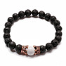 Howlite Lava Bead Couples Bracelets Rose Gold Color Crowns