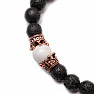 Howlite Lava Bead Couples Bracelets Rose Gold Color Crowns