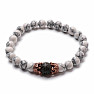 Howlite Lava Bead Couples Bracelets Rose Gold Color Crowns