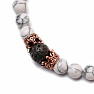 Howlite Lava Bead Couples Bracelets Rose Gold Color Crowns