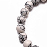 Bracelets for couples of howlite and lava beads Silver-colored crowns