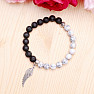 Howlit white and lava bracelet with angel wing