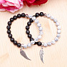 Howlit white and lava bracelet with angel wing