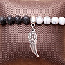 Howlit white and lava bracelet with angel wing