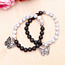 Howlit white and lava bracelet with butterfly