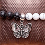 Howlit white and lava bracelet with butterfly