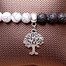 Howlit white and lava bracelet with Tree of Life