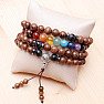 Wrap chakra bracelet made of wooden beads in Tibetan style variant 1