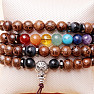 Wrap chakra bracelet made of wooden beads in Tibetan style variant 1