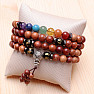 Wrap chakra bracelet made of wooden beads in Tibetan style variant 2