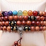 Wrap chakra bracelet made of wooden beads in Tibetan style variant 2