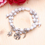 Howlit white double pendant bracelet with Shamballa clasp