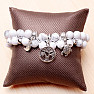 Howlit white double pendant bracelet with Shamballa clasp