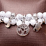 Howlit white double pendant bracelet with Shamballa clasp