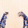 Lapis lazuli double bracelet with butterflies 19 cm