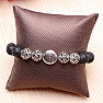 Lava stone bracelet in Tibetan style with lotus flower