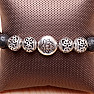 Lava stone bracelet in Tibetan style with lotus flower