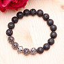 Lava stone bracelet in Tibetan style with skull