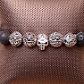 Lava stone bracelet in Tibetan style with skull