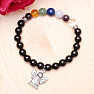 Obsidian bracelet with a mix of semi-precious stones and an angel