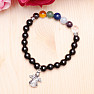 Obsidian bracelet with a mix of semi-precious stones and an angel