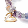 Fluorite Rainbow Chopped Heart Bracelet