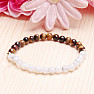 Moonstone and tiger eye cut bead bracelet