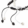 Yin and Yang howlite and lava pull bracelet set