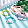 Children's bracelet Two angels turquoise color