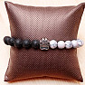 Lava stone bracelet with magnesite beads with paw