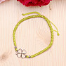 Cord bracelet green with four-leaf clover