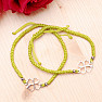 Cord bracelet green with four-leaf clover