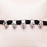 Bracelet with pull-down skulls, silver color