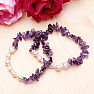 Amethyst and pearl cut bracelet