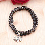 Set of two bracelets made of lava stone and hematite Lotus