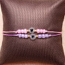 Set of 2 pull-on fashion bracelets with glass beads and hearts