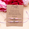 Set of 2 pull-on fashion bracelets with glass beads and hearts